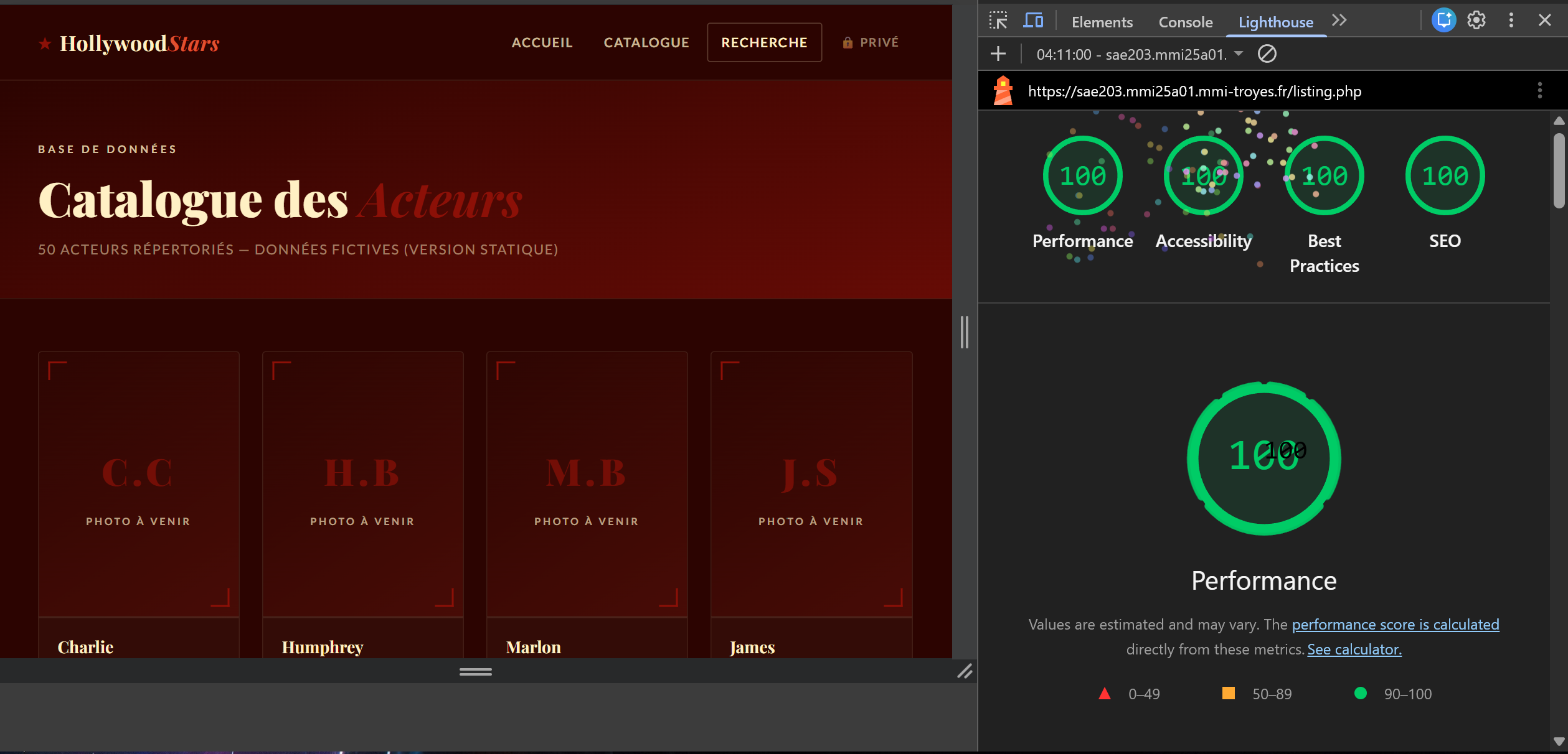 Lighthouse listing.php desktop